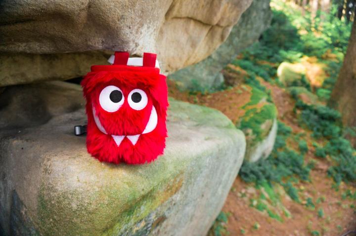 Actual product image Crafty Climbing Tangerine Foodie Monster Chalk Bag