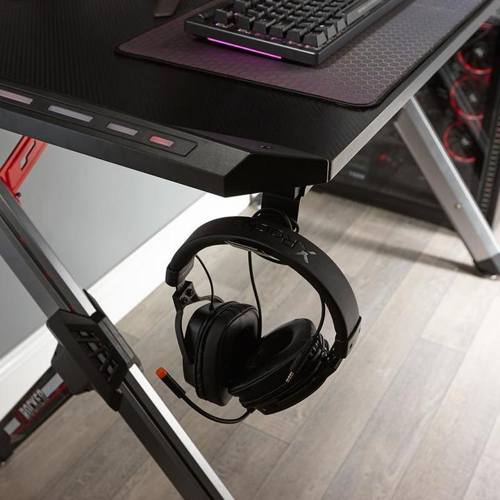 Actual product image X Rocker lynx ultimate gaming desk with vibrant rgb led side lighting