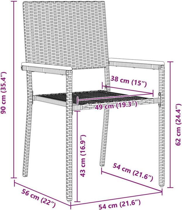 Actual product image vidaXL Garden dining set (190 cm)