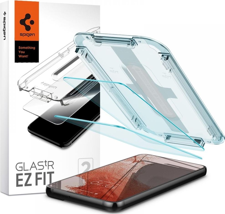 Productafbeelding Spigen Glas.TR Samsung S901 S22 2szt./2st "EZ FIT" AGL04151 szkło hartowane (2 Stuk, Samsung Galaxy S22)