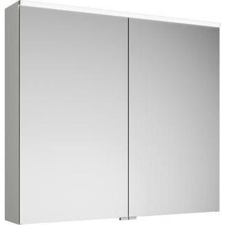 burgbad, Spiegelschrank, Eqio Spiegelschrank mit horizontaler LED-Beleuchtung und Waschtischbeleuchtung, 2 Türen, 90