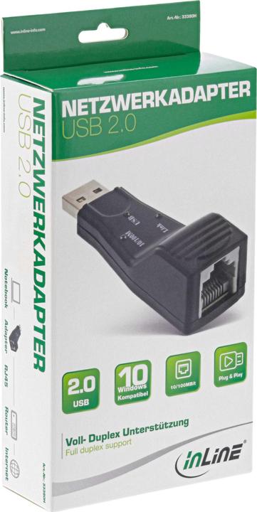 Produktbild InLine USB 2.0 Netzwerkadapter (USB, RJ45 (1x))