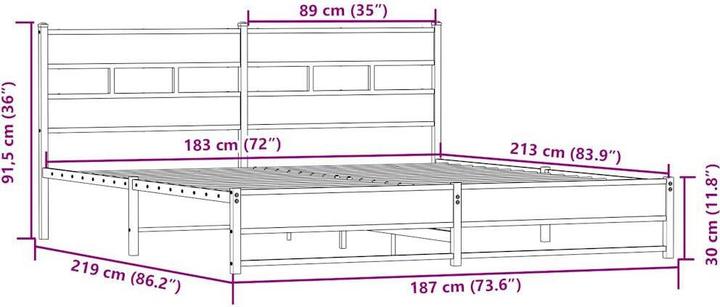 Image du produit vidaXL Bettgestell (183 x 213 cm)