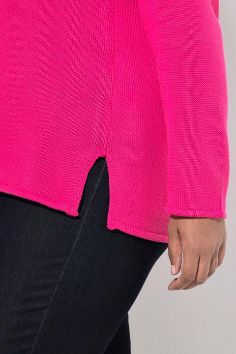 Produktbild Ulla Popken Pullover, Zopfmuster, Stehkragen, Langarm (58)