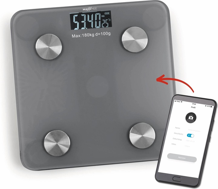 Image du produit Maxxmee Balance d'analyse corporelle (180 kg)