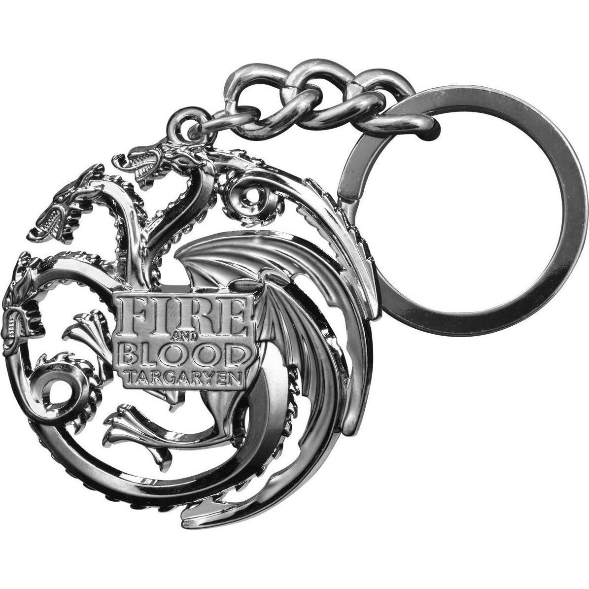 Noble Collection, Herren, Schlüsselanhänger, Schlüsselanhänger Targaryen Silber, Silber