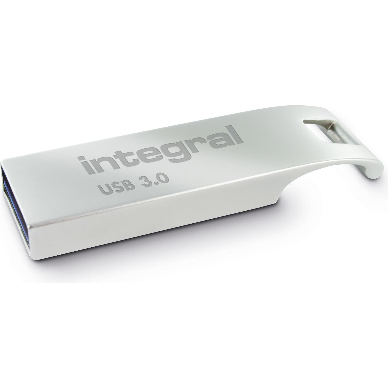 Integral Pendrive Metal Arc, 32 GB (INFD32GBARC3.0) (32 GB, USB 3.2, USB-A), USB Stick, Silber