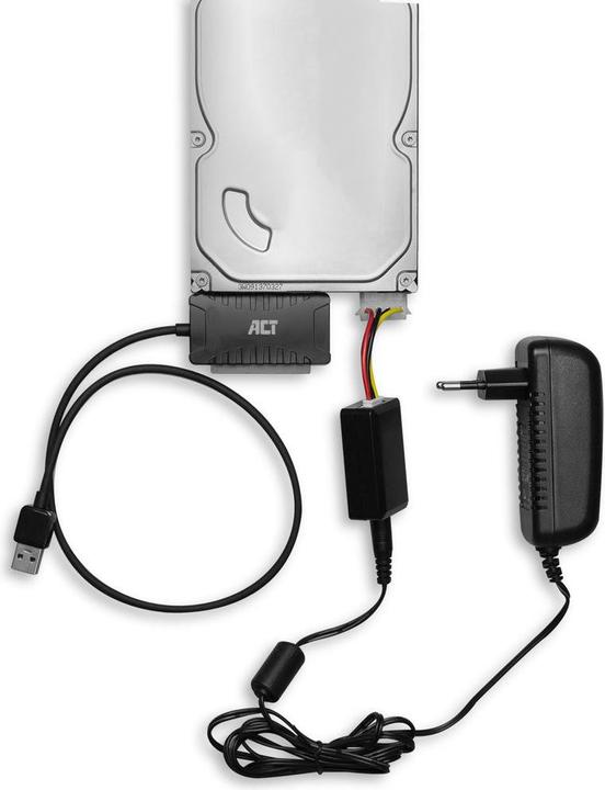 Produktbild ACT USB adapter cable to 2.5" and 3.5" SATA/IDE, with power supply (2.5", 3.5")