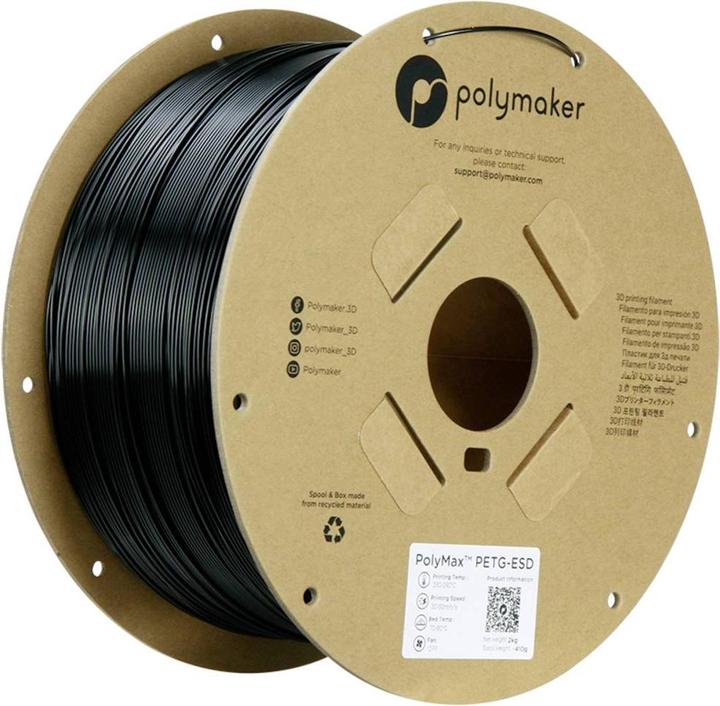 Polymaker PolyMax PETG-ESD (PETG, 1.75 mm, 2000 g, Noir)