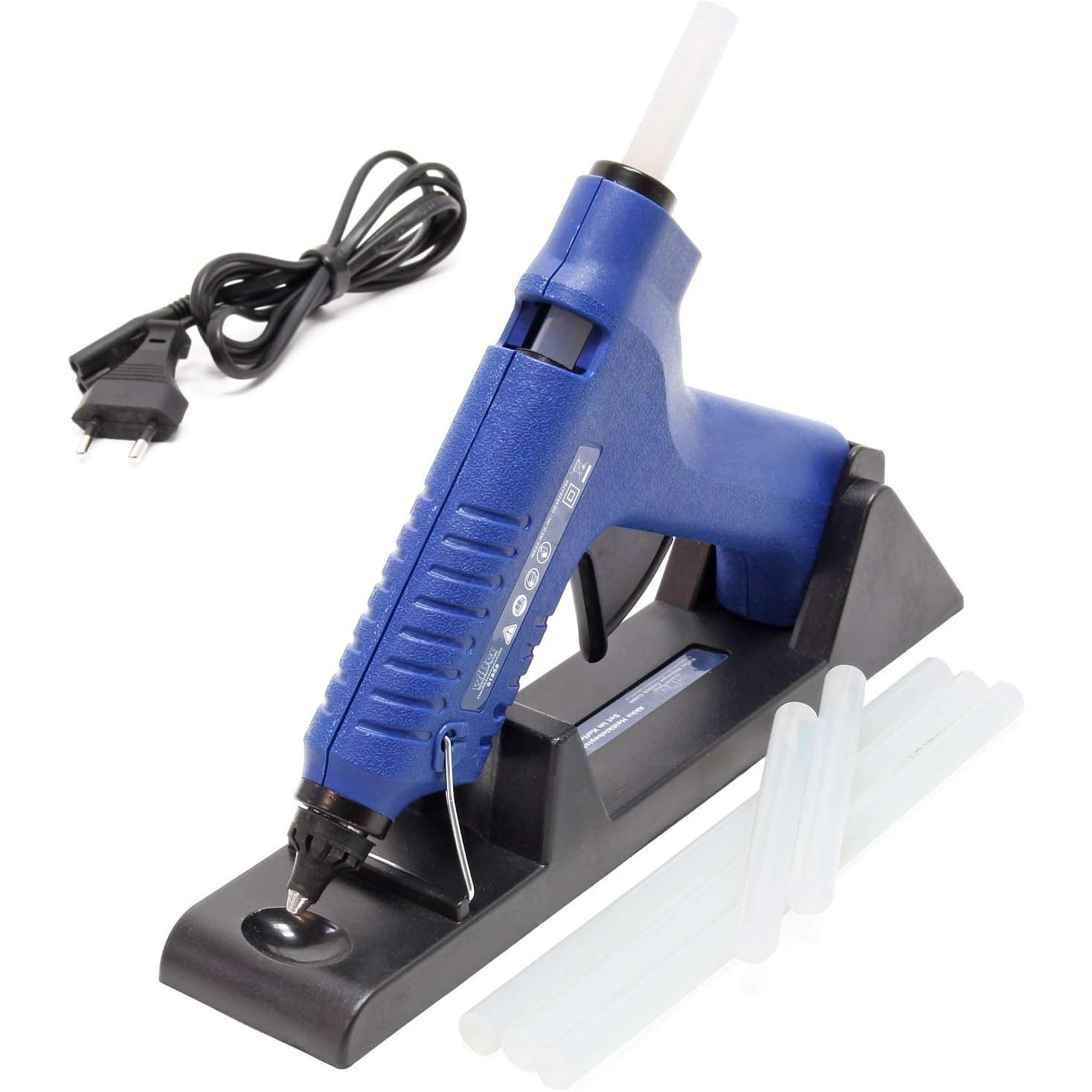 Wiltec, Heissklebepistole, Heissklebepistole Set 80W Klebepistole Aufheizstation Heisskleber Klebepatronen