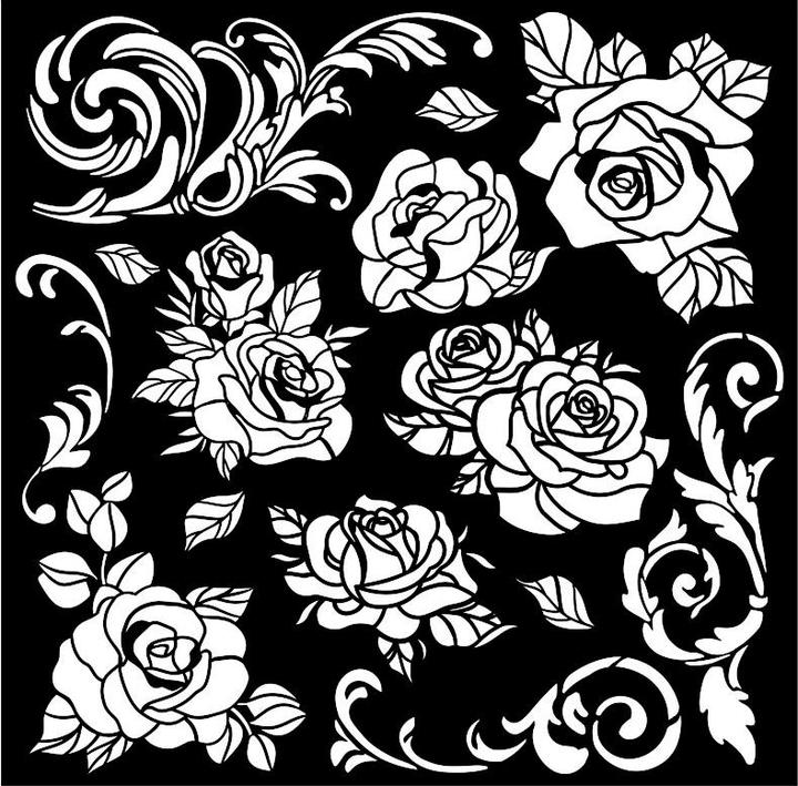 Actual product image Stamperia Stencil "Shabby Rose - Pattern", 18x18cm
