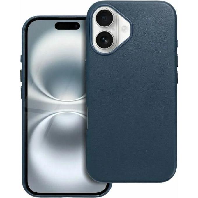 OEM Apple LEATHER MAG COVER mit MagSafe iPhone 16 Blau (Apple iPhone 16), Smartphone Hülle, Blau