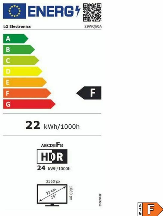 Etichetta energetica LG 29WQ60A - Monitor IPS Ultrawide - 100hz - 29 pollici (2560 x 1080 pixel, 29")