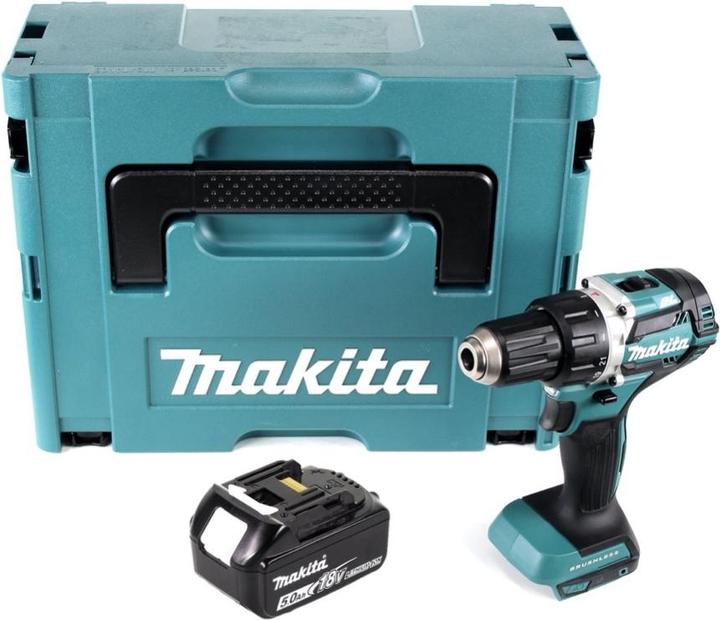 Actual product image Makita DDF 484 T1J Cordless drill driver 18 V 54 Nm Brushless + 1x rechargeable battery 5.0 Ah + Makpac - (Rechargeable battery operated)