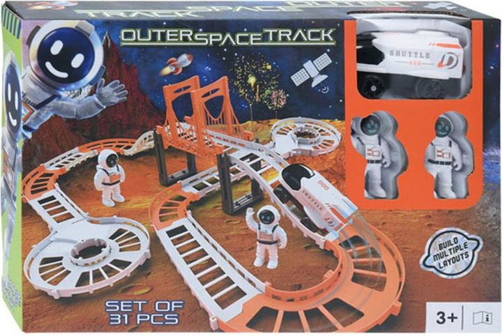 Actual product image Space race track playset, 31 pieces.