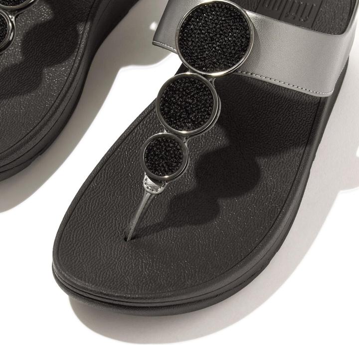 Actual product image Fitflop Halo Bead Circle Metallic Toe Post Sandals (41)