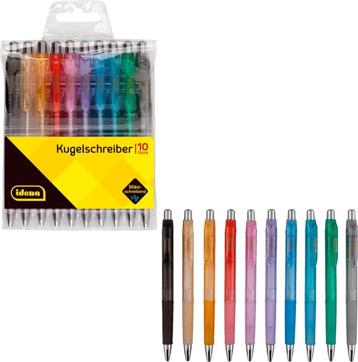 Productafbeelding Idena 500275 - Balpen, 10 stuks, blauwschrijvend (Veelkleurig, 10x)