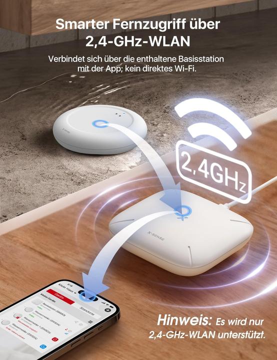 Produktbild X-Sense WLAN Wassermelder-Set mit Basisstation