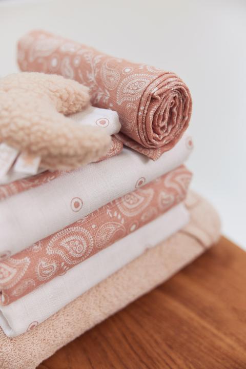 Produktbild Jollein Spucktücher Paisley Halo Rosewood 2er Set (70 cm, 70 cm)