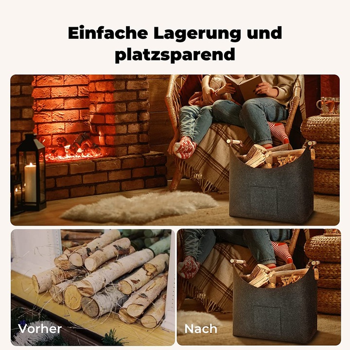 Produktbild Yamagahome Kaminholzkorb, Filz, 2 Stück