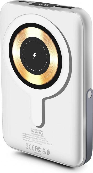 Productafbeelding Urban Factory WIFI MAGNEE POWERBANK 10.000MAH WIT (10000 mAh)