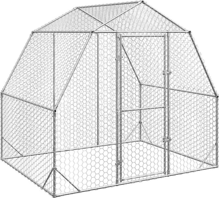 Immagine prodotto VidaXL Pollaio 2,5x2x2,25 m Recinto per polli ruspanti in acciaio zincato Recinto per animali
