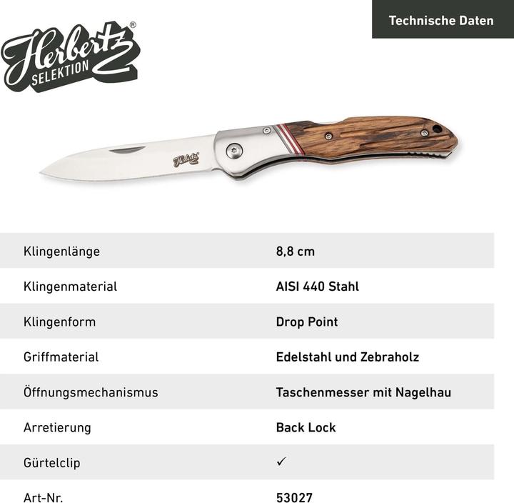 Image du produit Herbertz Couteau de poche 'Sélection (8.80 cm)