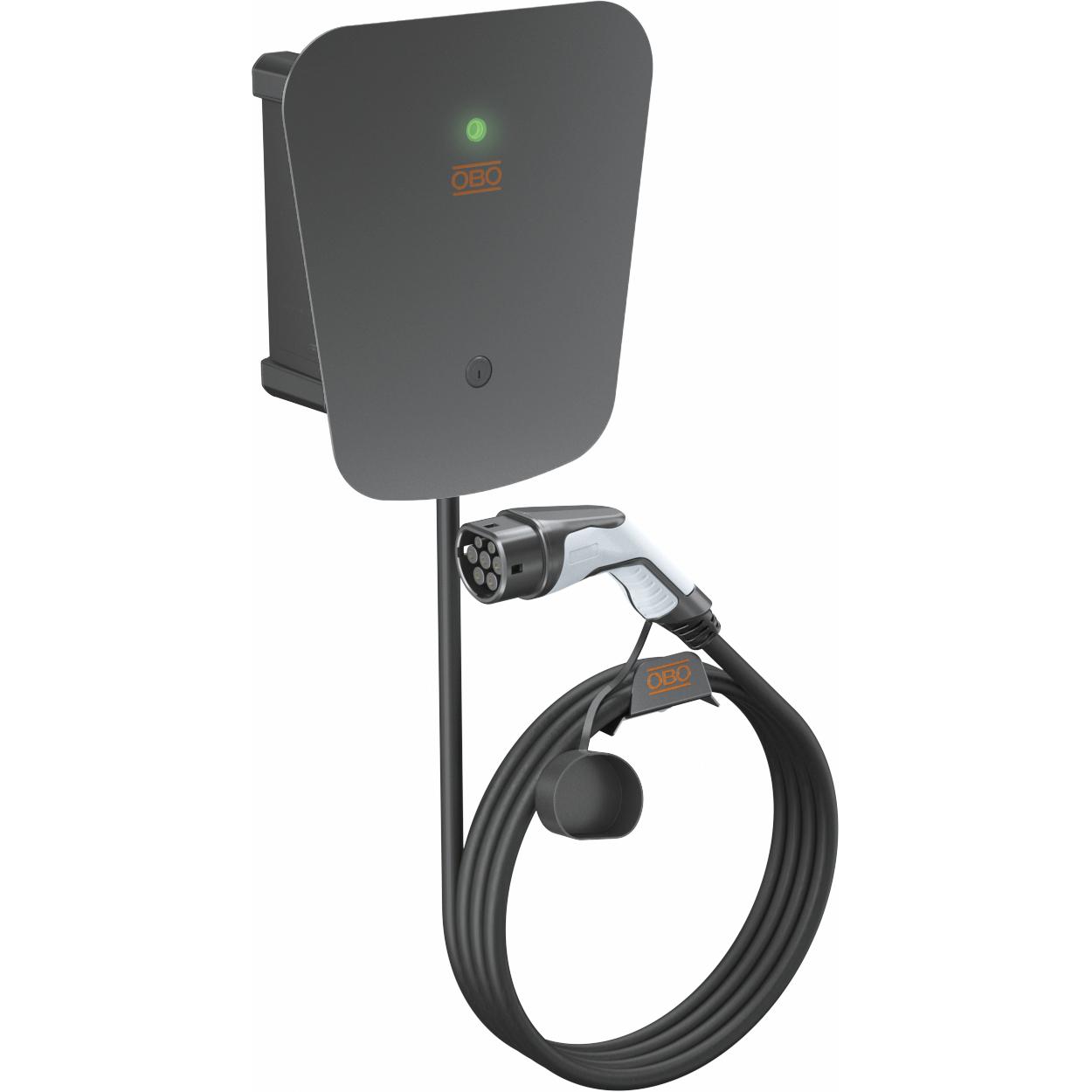 OBO Bettermann, Stazione di ricarica auto elettriche, Wallbox WB AC BL KS Key 330x300x127 sw PC (Tipo 2, 11 kW)