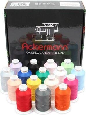 Image du produit Overlock Bauschgarn Nähgarn 16 x 1000m Box, Stärke 120, 100% Polyester (1000 m)