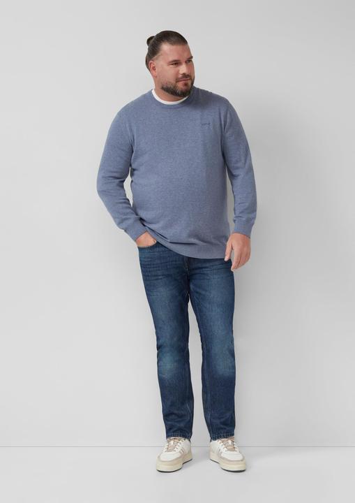 Produktbild s.Oliver Strickpullover Baumwollpullover mit Logo-Stickerei (5XL)