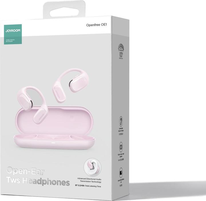 Produktbild Joyroom Openfree JR-OE1 kabellose On-Ear-Kopfhörer – Pink (18 h, Kabellos)