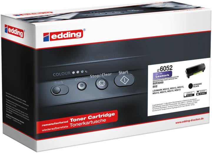 Actual product image Edding Toner replaces Lexmark 50F2000 / 502 Black 1500 pages EDD-6052