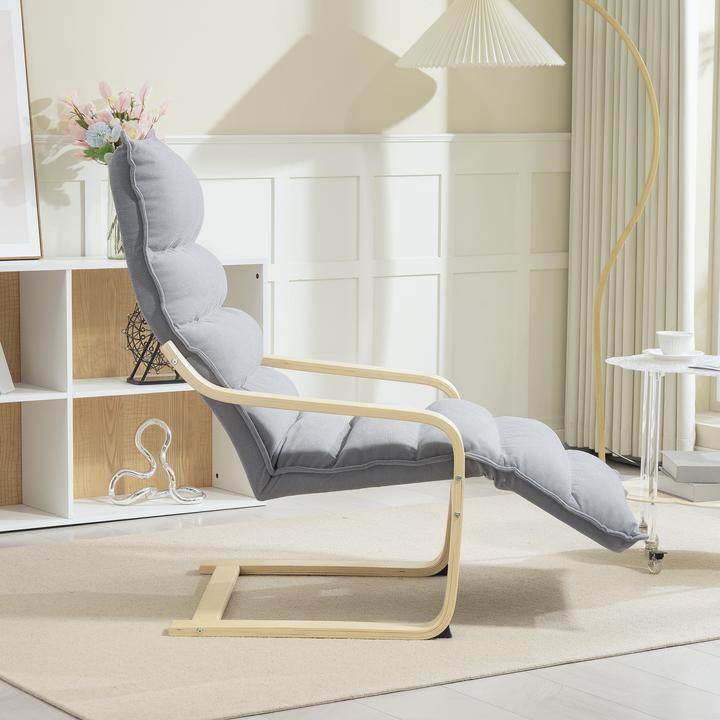 Immagine prodotto Homcom Lounge-Sessel Polyester, Birkenlaminat Hellgrau