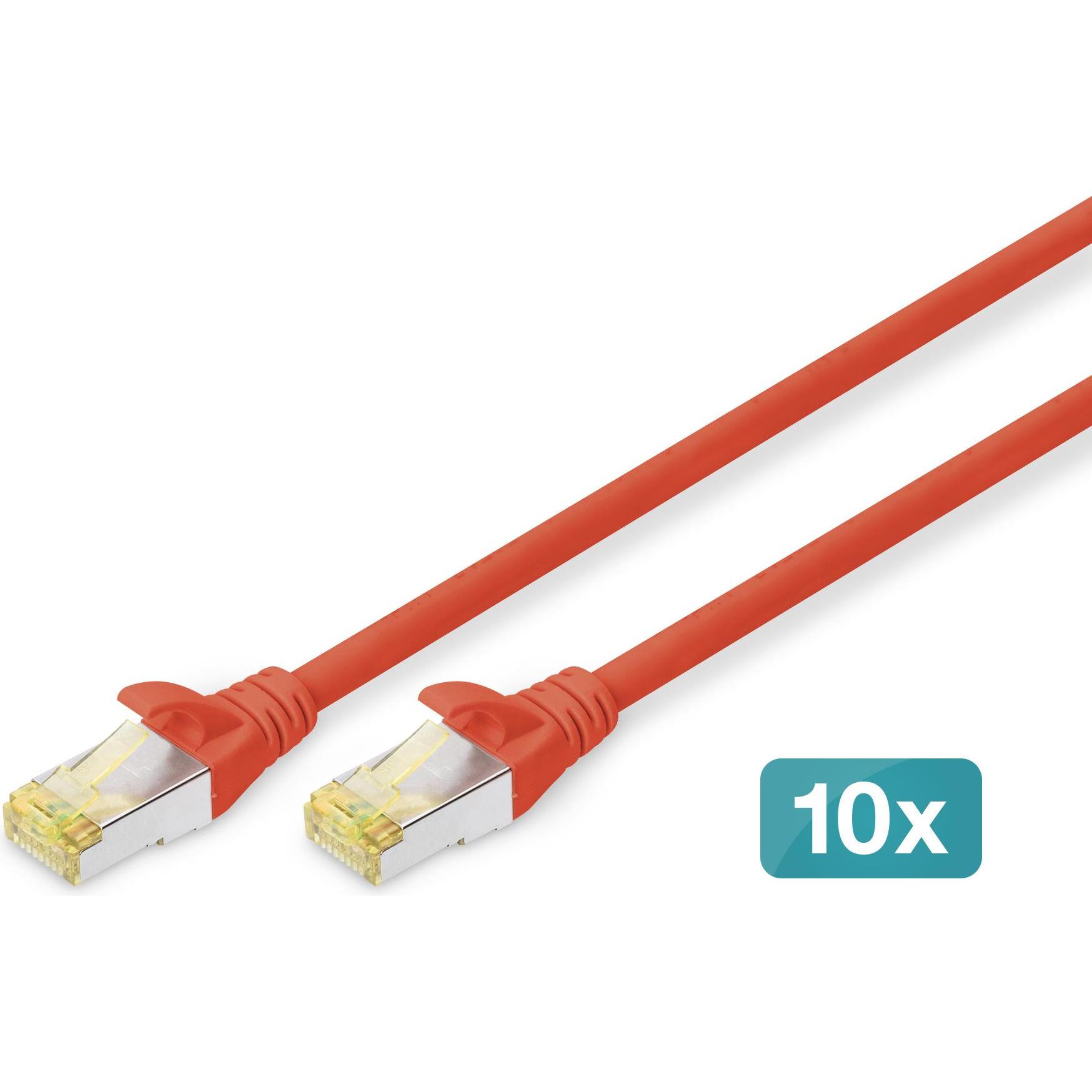 Digitus CAT 6A S/FTP Patchkabel, 10 Stück (S/FTP, CAT6a, 1 m), Netzwerkkabel