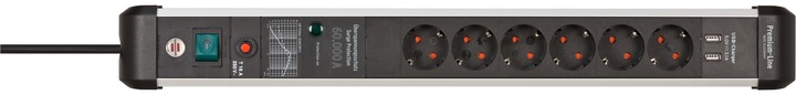Image du produit Brennenstuhl Ligne Premium-Protect (6 x, USB, 3 m)