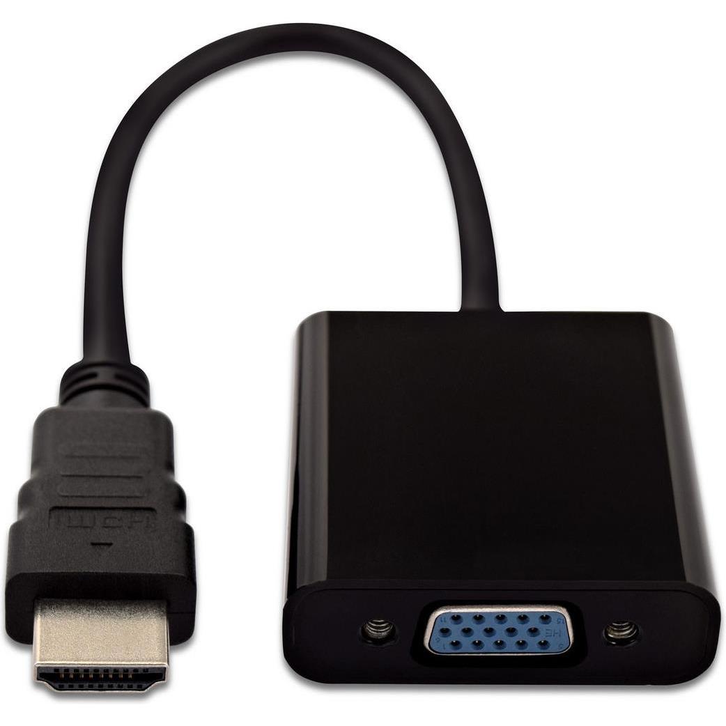 V7 HDMI zu (VGA, 18 cm), Data + Video Adapter, Schwarz