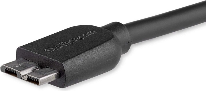 Actual product image StarTech 15cm Slim SuperSpeed USB 3.0 A to Micro B Cable - St/St - USB 3.0 Connection Cable - Black (0.15 m, USB 3.2 Gen 1)