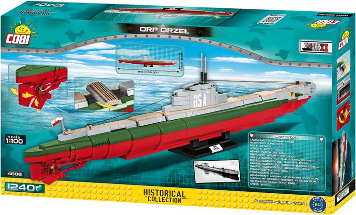 Actual product image Cobi Submarine ORP Orzel 1240 pcs.