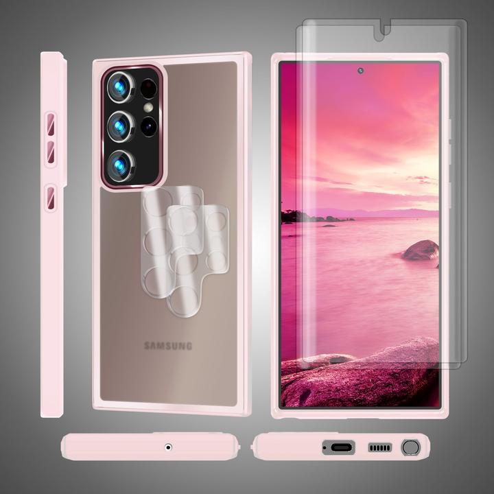 Immagine prodotto Nalia Cover ibrida semitrasparente con 2x vetro di protezione del display e 2x vetro della fotocamera (Samsung Galaxy S23 Ultra)