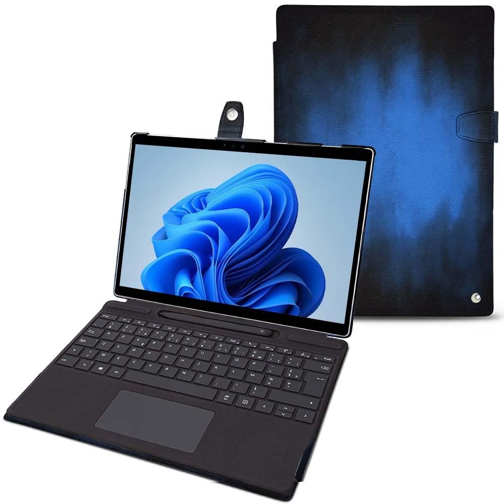 Noreve Lederschutzhülle Microsoft Surface Pro8 (Microsoft Surface Pro 8), Tablet Hülle, Blau