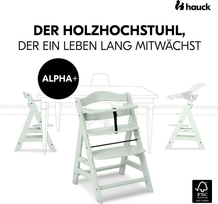 Actual product image Hauck Hochstühle Alpha Plus Mint 4-tlg. Newborn Set - Hochstuhl (Highchair)