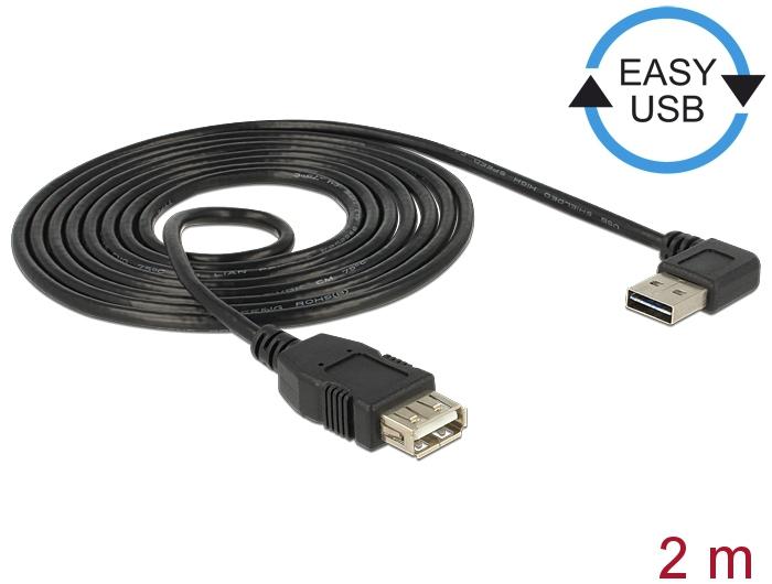 Produktbild Delock USB2.0-Kabel Easy A-A: 2m, schwarz (2 m, USB 2.0, 2.50 W)