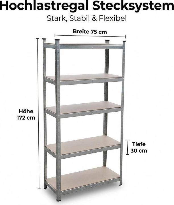 Actual product image Heavy duty shelf 75 kg per shelf