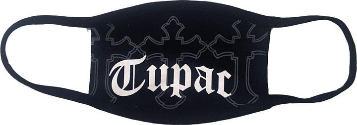 Actual product image Tupac Shakur Logo & Crosses Face Mask