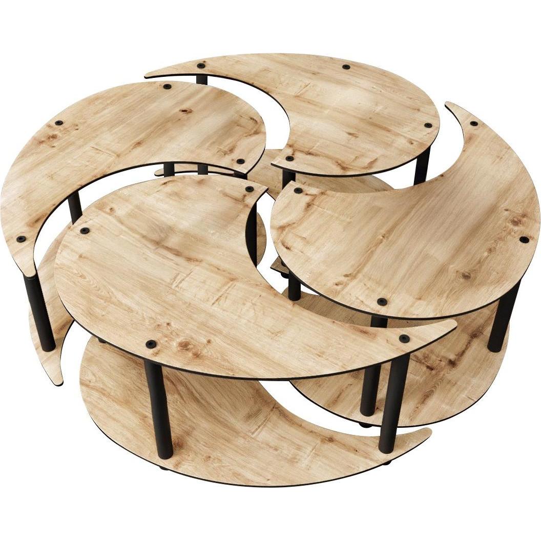 Hanah Home, Couchtisch + Beistelltisch, Yin Yang Coffee Table 4 Set (70 x 38 x 70 cm)