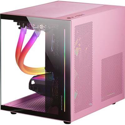 Mars Gaming Boitier Mini Tour Micro ATX MC-View avec panneaux vitrés (Rose) (mATX, Mini-ITX), Case PC, Rosa, Pink