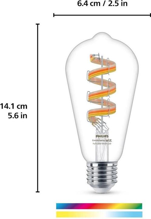 Energy Label WiZ Tunable White Color Edison (E27, 6.30 W, 470 lm, 1 x, E)
