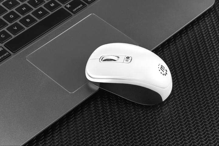 Immagine prodotto Manhattan Bluetooth® 4.0 e ricevitore wireless USB, 800/1200/1600 dpi, tre pulsanti più rotella del mouse, & (Senza fili)
