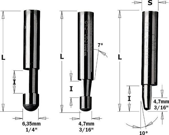 Actual product image CMT 742.095.11 Geradlinige Oberfräse mit Führung ohne Lager 0°-Schaft 6 mm