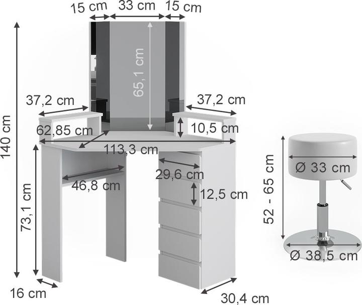 Produktbild Vicco Tilda (113 x 63 x 140 cm)